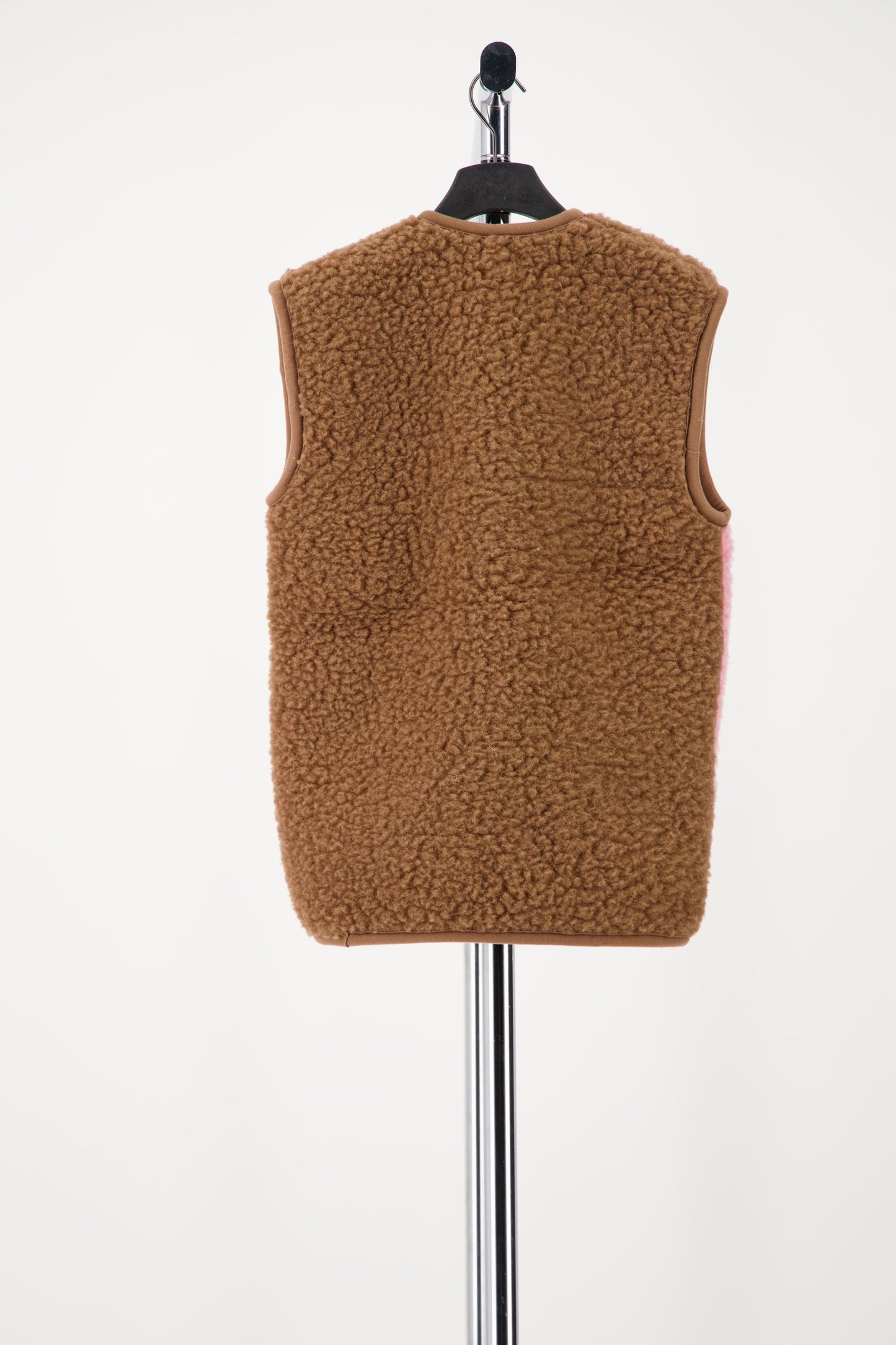 Gilets bicolore - 100% laine - marron / lila