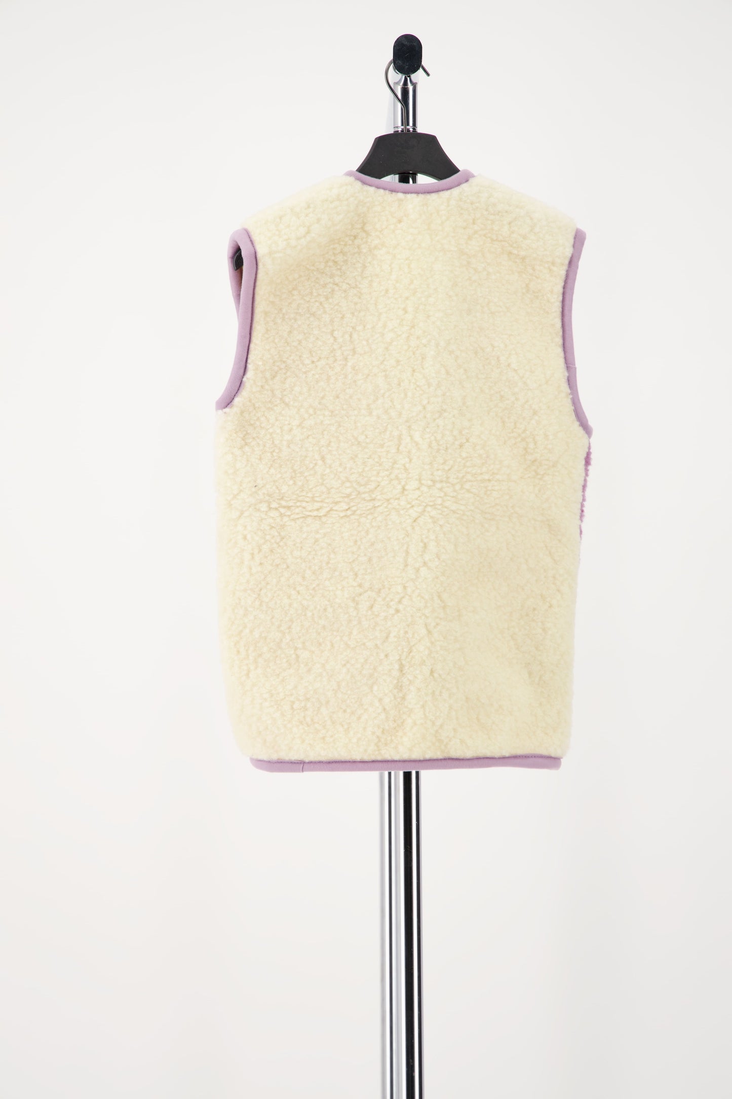 Gilets bicolore - 100% laine - beige / lila